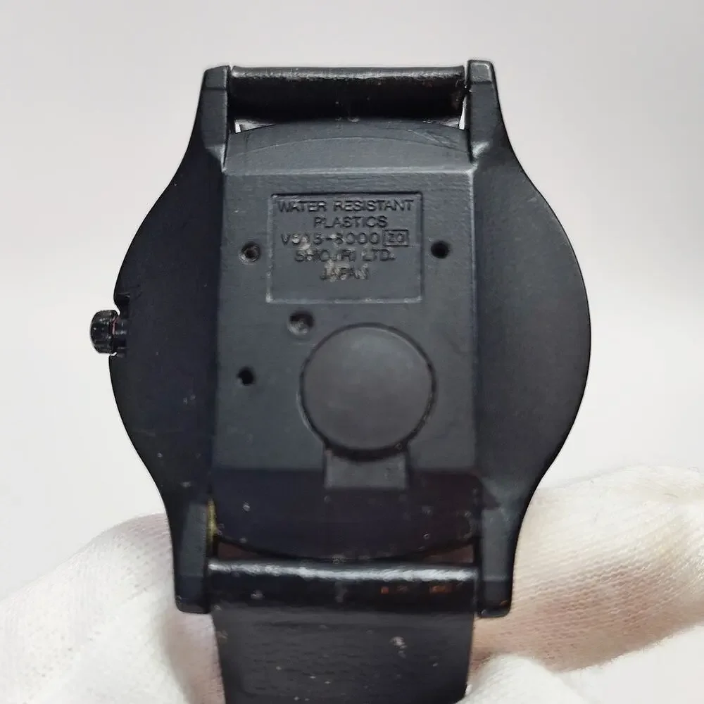 Vintage Lorus Disney Goofy Large Face Watch Black Case Multicolor Dial